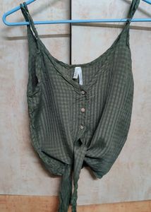 Tie Up, Crepe Material Crop Top