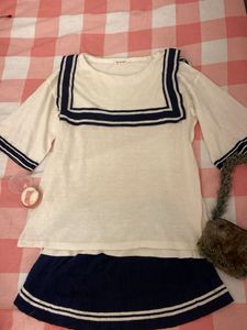 top and skirt korean uniform inspired set