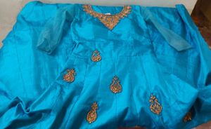 Teal Embroidered Indian Dress 👗 New