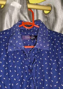 Patterned Button-Down Shirt
