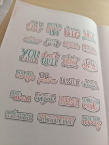 Motivated Word Stickers Hand Made