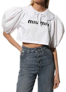 MiuMiu Croped Blouse With Printed Log