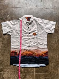 Men Comfort Semi Sheer Printed Party Shirt