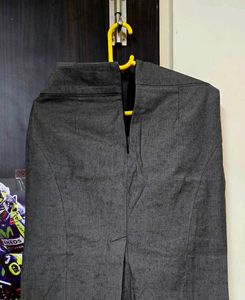 Gray Pinstripe Pencil Skirt