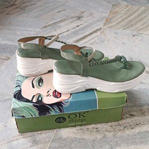 Women&#39;s Platform In Green Colour