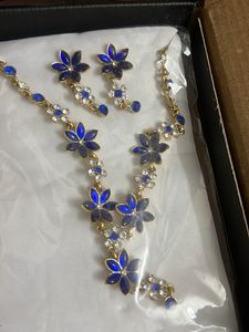 Zaveri Pearls Brand New Blue Jewellery Set