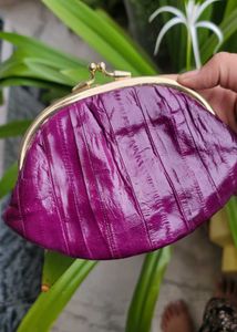 Purple Vintage Geniune Leather Clucth