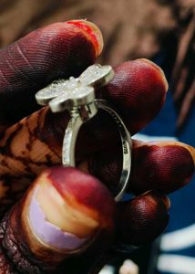 Spining ..Sparkling Clover Ring 925 Silver