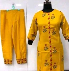 Yellow Prirnt Kurta