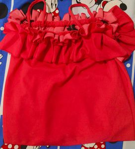 Red Ruffle Top(Wore Only For Photoshoot)