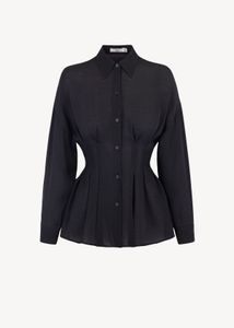 Black Fitted Waist Shirt