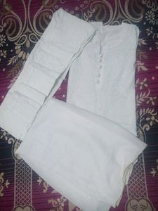 White Chickencary Kurta Set