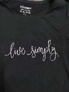 Black &#39;live simply&#39; Tee