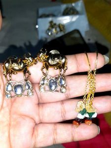 Combo earrings and natural stones earring