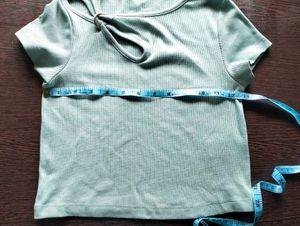 Cute Creemy Green Crop Top