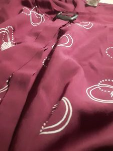 Maroon Print Blouse with Buckle