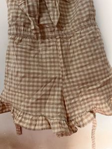 Topshop Women’s Beige Playsuit