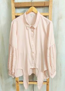 Designer Peach Colour Shirt Size-46