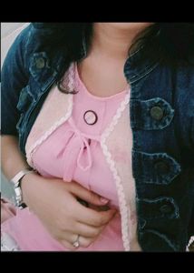 Cute Pink Top & Denim Jacket
