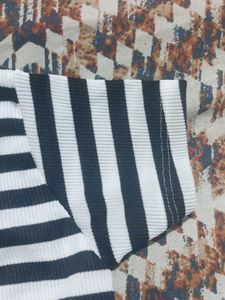 Striped Mock Turtle Neck