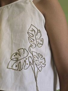 White Embroidered Tank Top