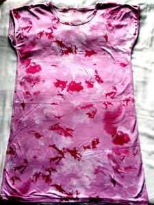 Pink Tie-Dye T-Shirt Dress