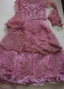Beautiful Net Lehenga With Long Top
