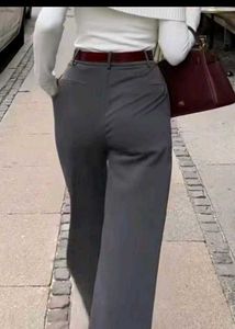 Gray Wide Leg Trousers