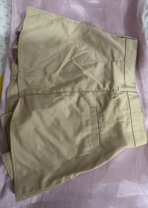 Khaki Pleated Mini Skirt XS
