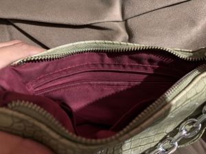 sage green croc baguette bag 🩶