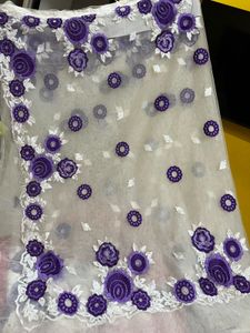 Floral Embroidered Net Fabric