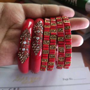 Bangles With Free Pink Nail paint