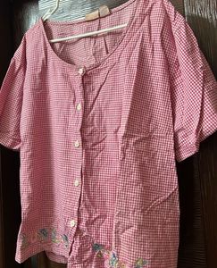 Pink Gingham Top