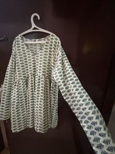 Printed Jaipuri Full Sleeved Short Kurti XXL