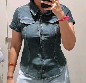 Denim Short Sleeve Shirt