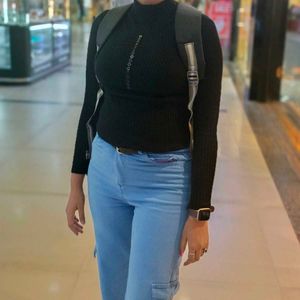 Black Colour Woolen Full Tshirt