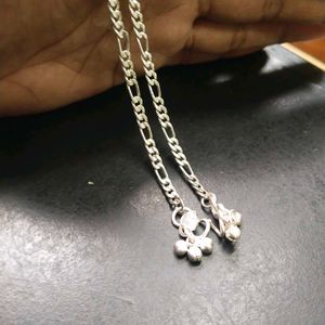 Pure Silver Fancy Figaro Chain Ghungroo Anklets
