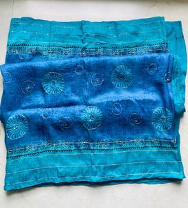 Paper Silk Blue Saree