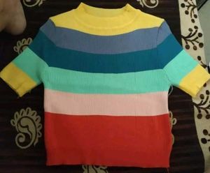 Colorful Striped Knit Top