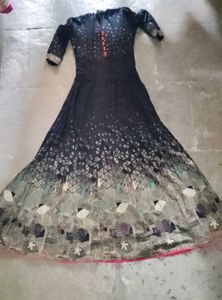 Black Golden Printed Gown