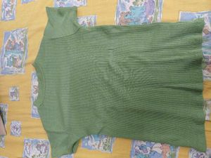 Green Ribbed T-Shirt Dress