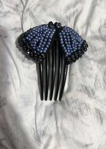Beaded Bow Hair Clip