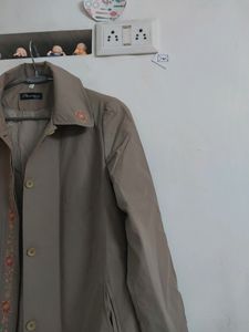 Korean Style Embroidered Trench Coat