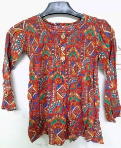 Reddish Maroon XL kurti with Ethnic Motif Prints✨