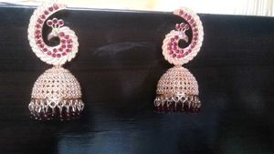 Peacock Jhumka Earrings