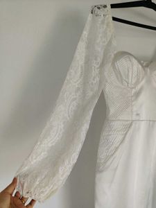 Rare London Sweetheart Neck Satin Dress