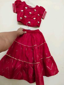 Girls Red Lehenga Choli Set