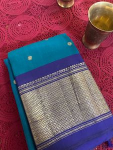 Kanjeevaram Silk Saree Sea Green And Blue