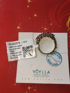 American Diamond Gems Embellished Bang Ring