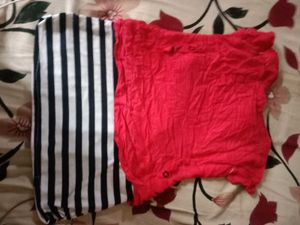Red &amp; Striped Girls&#39; Top